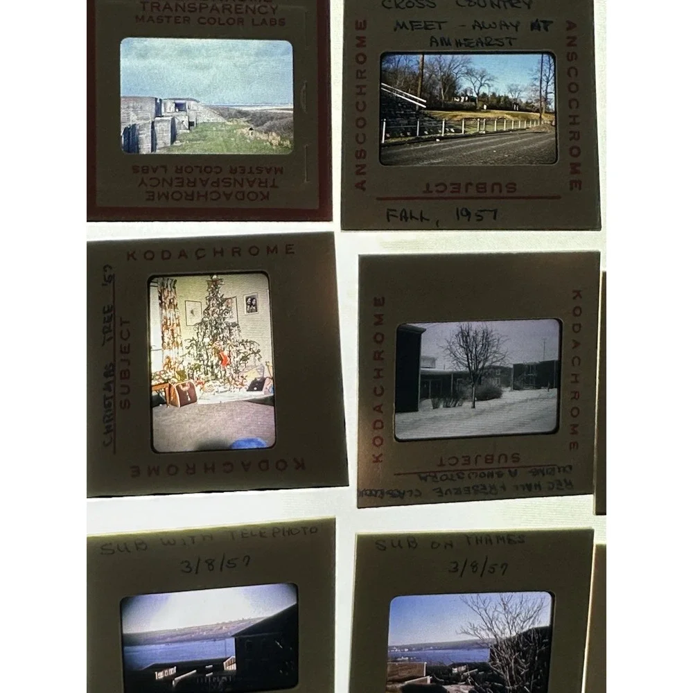 Vintage 1957 35mm Slides City Streets Buildings Ships Lot of 48